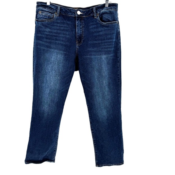 Kut From The Kloth Katy High Rise Ankle Straight Leg Jeans Women's 16 Dark Wash - Picture 1 of 9
